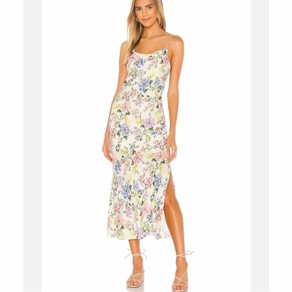 Alice + Olivia Harmony Slip Midi Dress Gardenia Floral Size US 4 - Picture 1 of 16